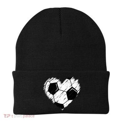 Love Soccer Heart Graphic Beanie