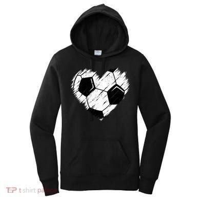 Love Soccer Heart Graphic Women's Hoodie