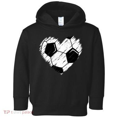 Love Soccer Heart Graphic Toddler Hoodie