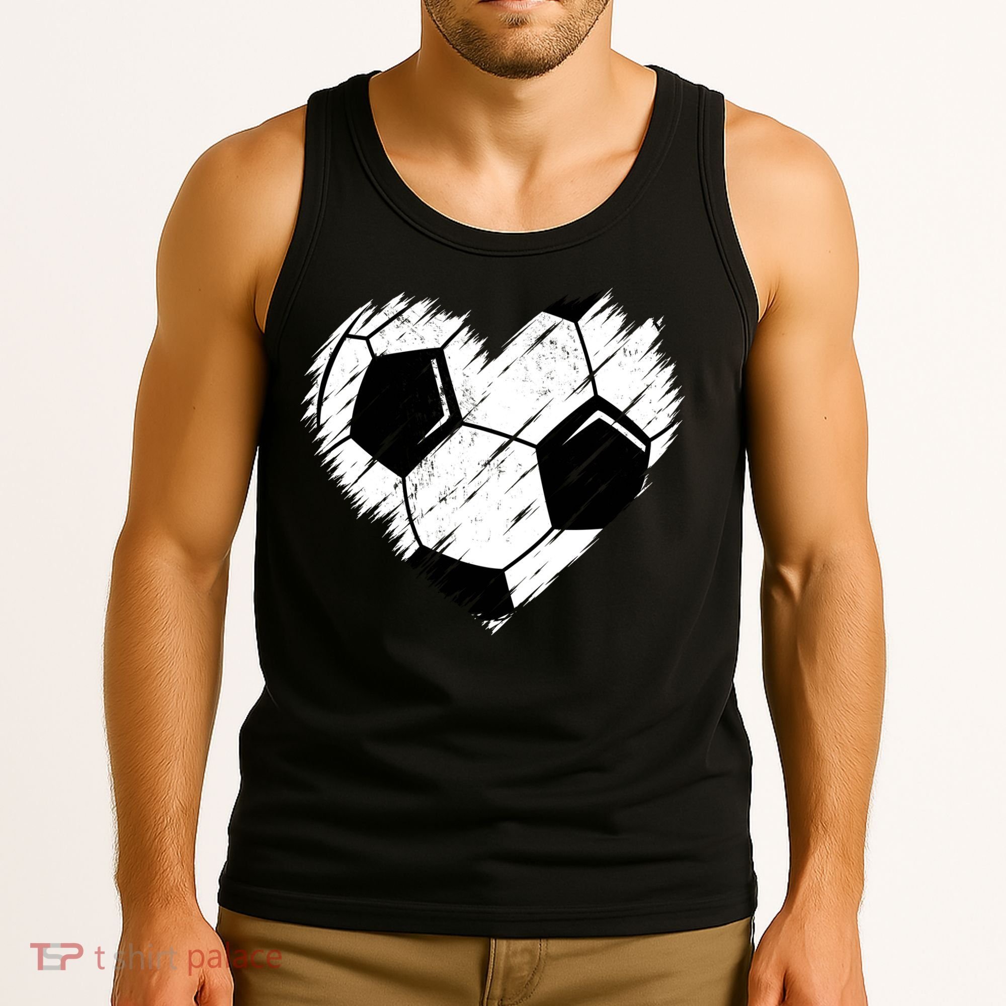 Love Soccer Heart Graphic Tank Top