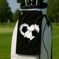 Love Soccer Heart Graphic Golf Towel thumb 2