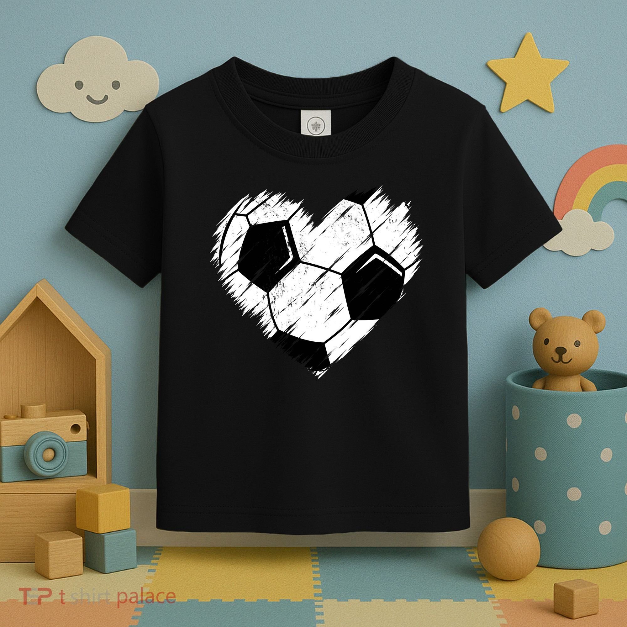 Love Soccer Heart Graphic Toddler T-Shirt