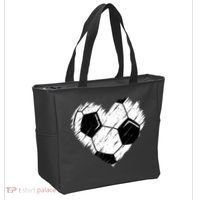 Love Soccer Heart Graphic Tote Bag thumb 2