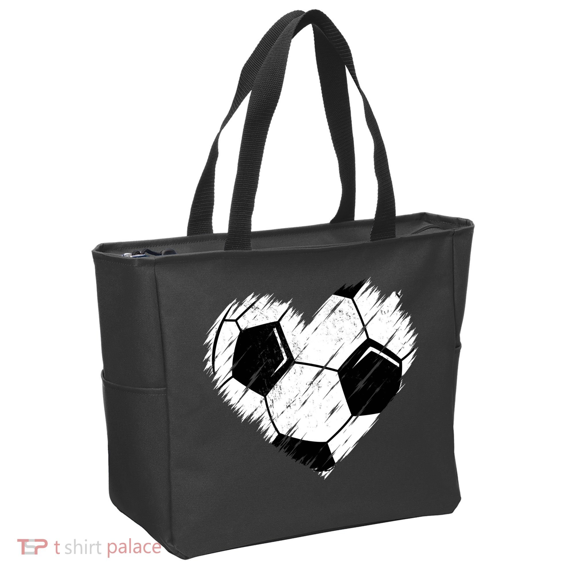 Love Soccer Heart Graphic Tote Bag