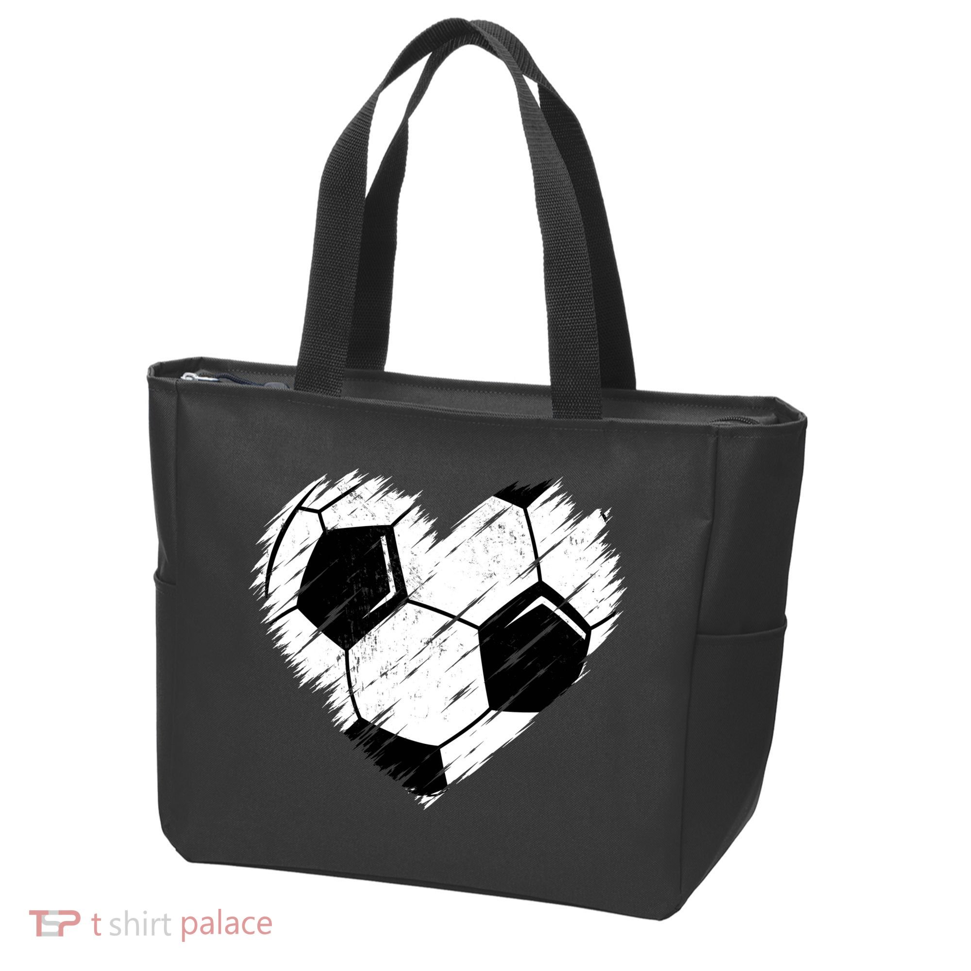Love Soccer Heart Graphic Tote Bag