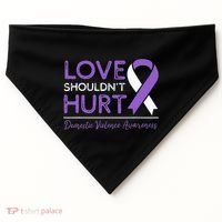 Love Shouldn't Hurt Domestic Violence Awareness  USA-Made Doggie Bandana thumb 0