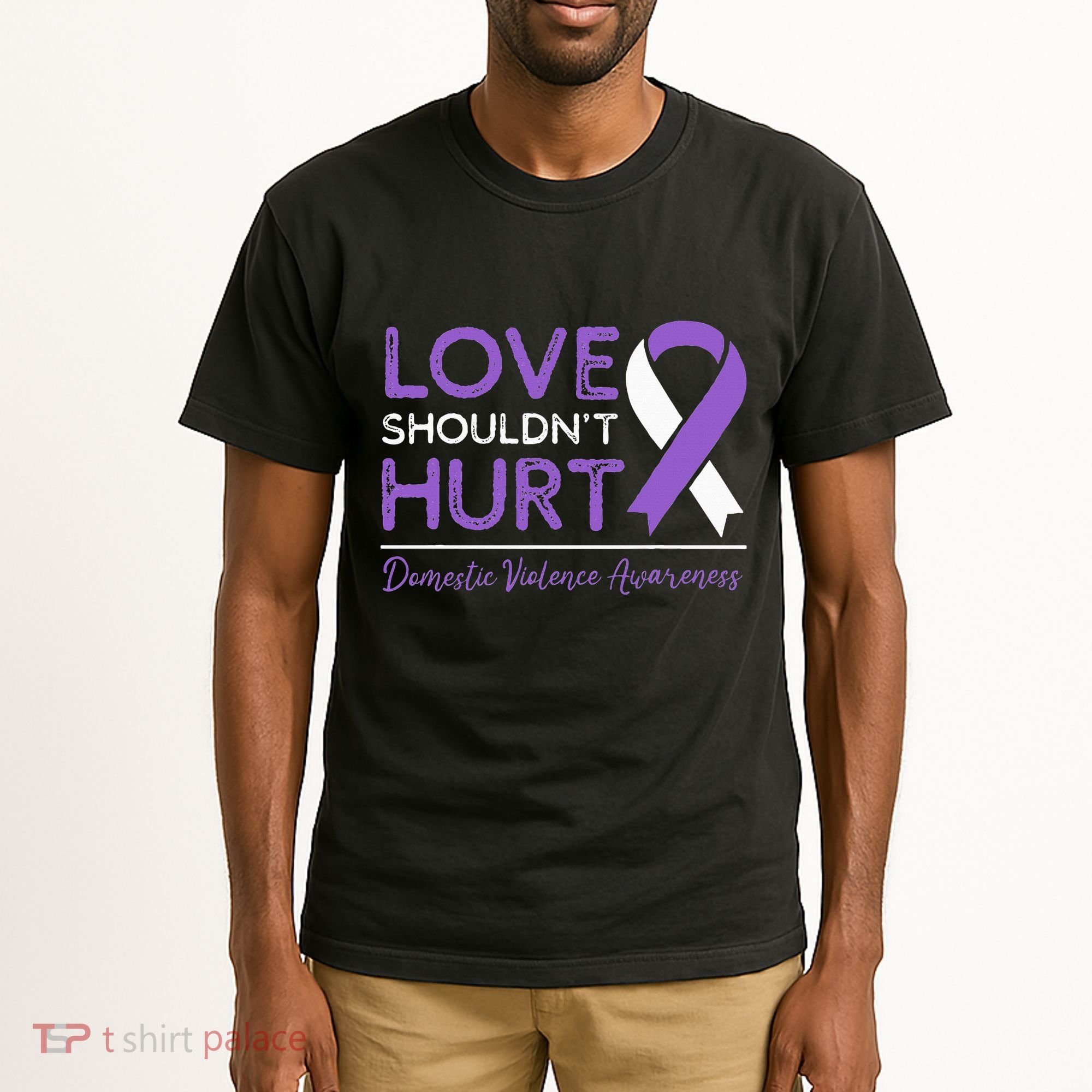 Love Shouldn't Hurt Domestic Violence Awareness  Tall T-Shirt