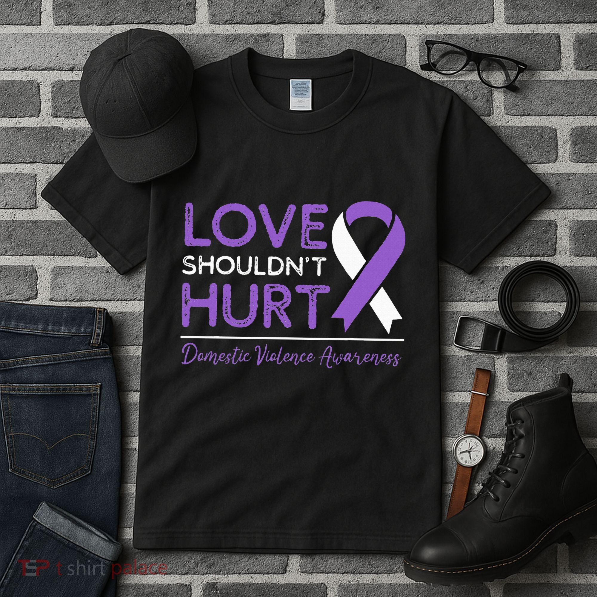 Love Shouldn't Hurt Domestic Violence Awareness  Tall T-Shirt
