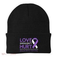 Love Shouldn't Hurt Domestic Violence Awareness  Beanie thumb 0