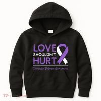 Love Shouldn't Hurt Domestic Violence Awareness  Kids Hoodie thumb 0