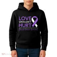 Love Shouldn't Hurt Domestic Violence Awareness  Kids Hoodie thumb 4