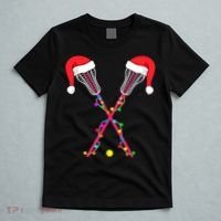 Lacrosse Santa Hat Christmas Lights Funny Sport Xmas Boys TShirt T-Shirt thumb 5