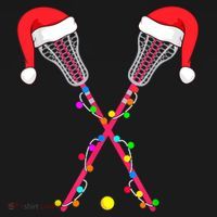 Lacrosse Santa Hat Christmas Lights Funny Sport Xmas Boys TShirt Women's Tank Top thumb 5