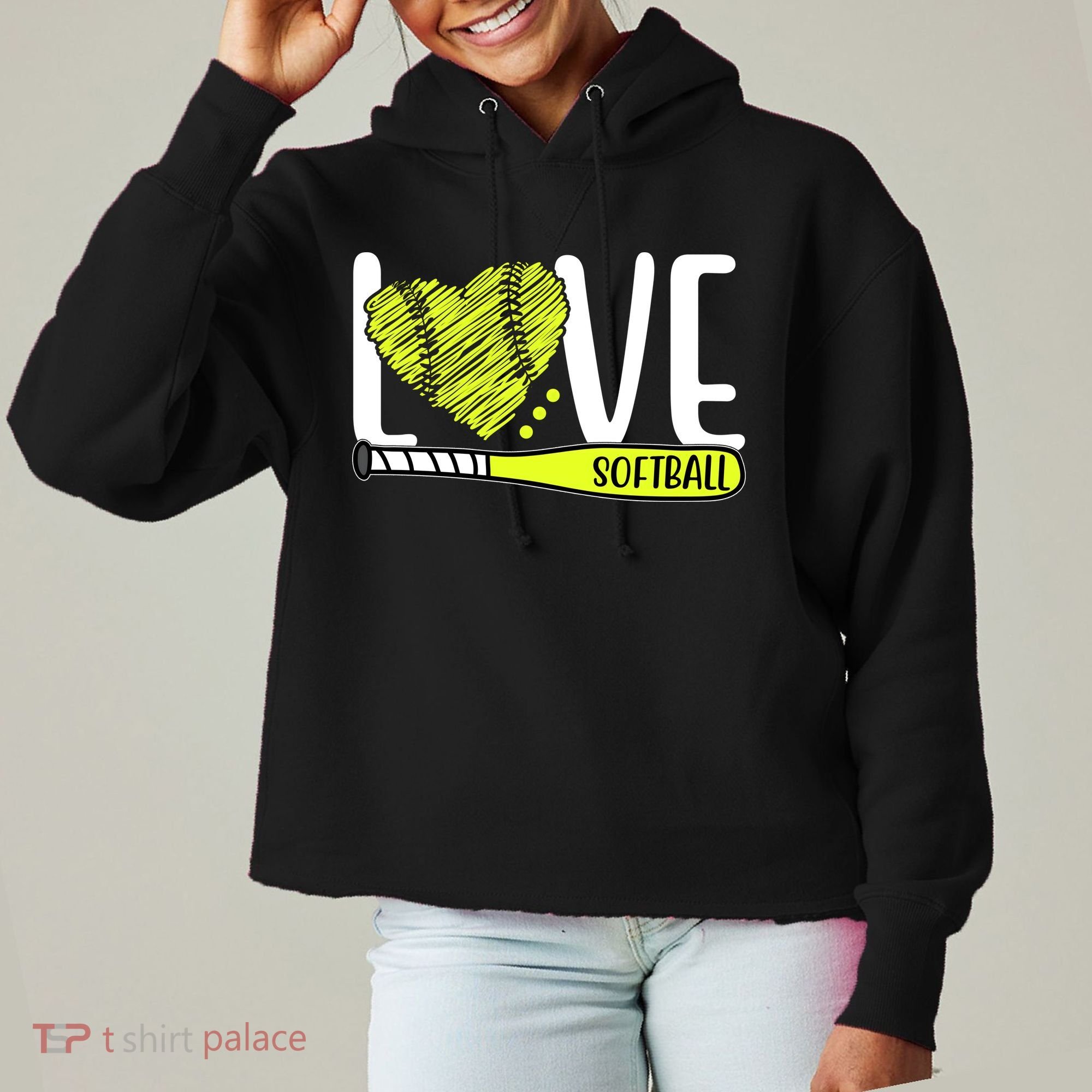 Love Softball Hobby Sport Gift Ladies Heavyweight Boxy Pullover Hoodie