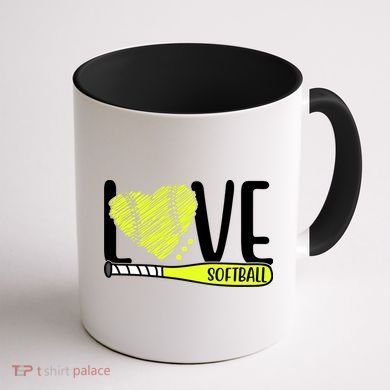 Love Softball Hobby Sport Gift Coffee Mug back