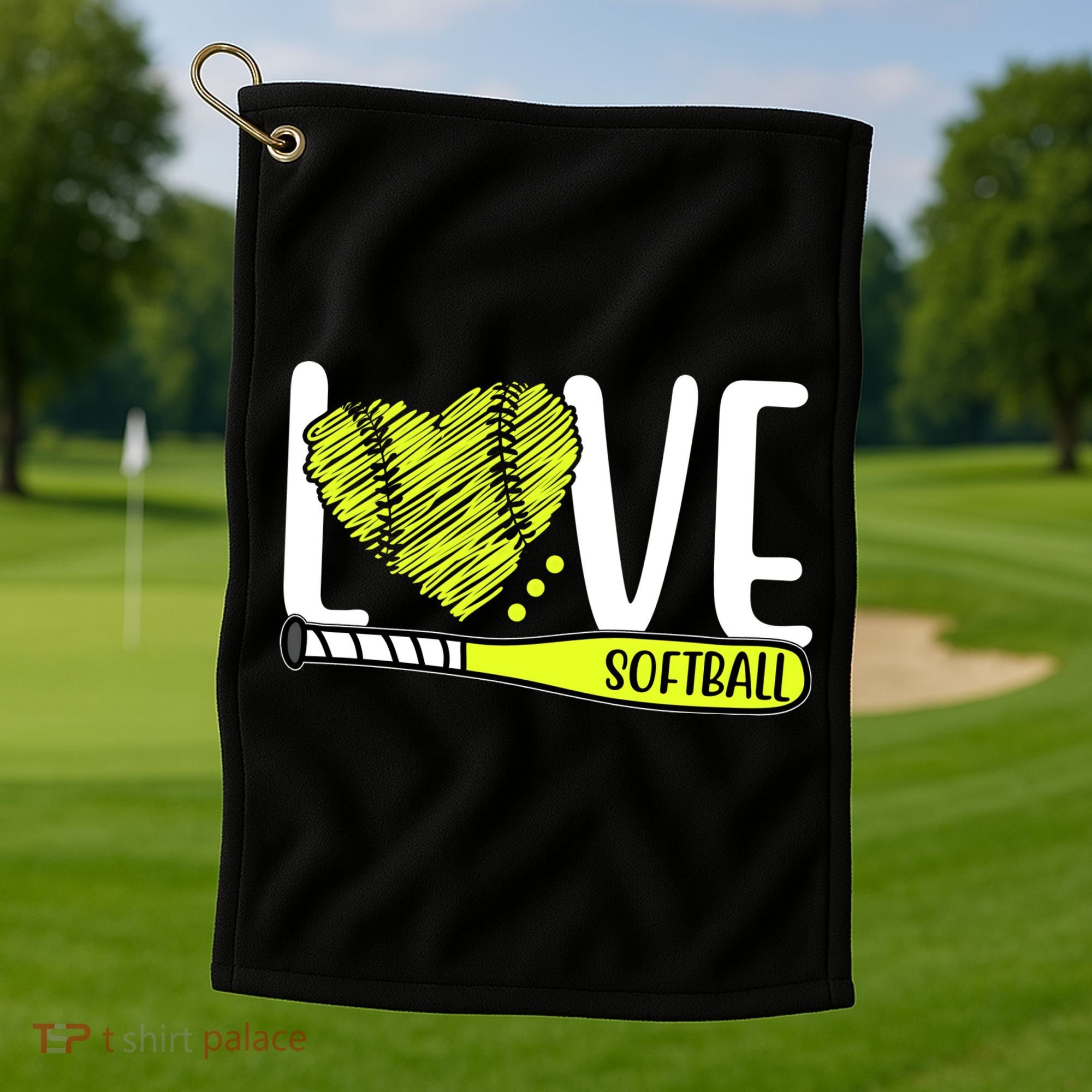 Love Softball Hobby Sport Gift Golf Towel