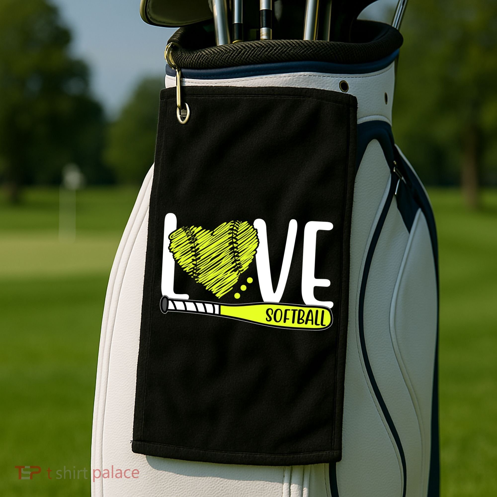 Love Softball Hobby Sport Gift Golf Towel