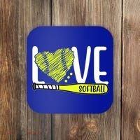 Love Softball Hobby Sport Gift Coaster thumb 0