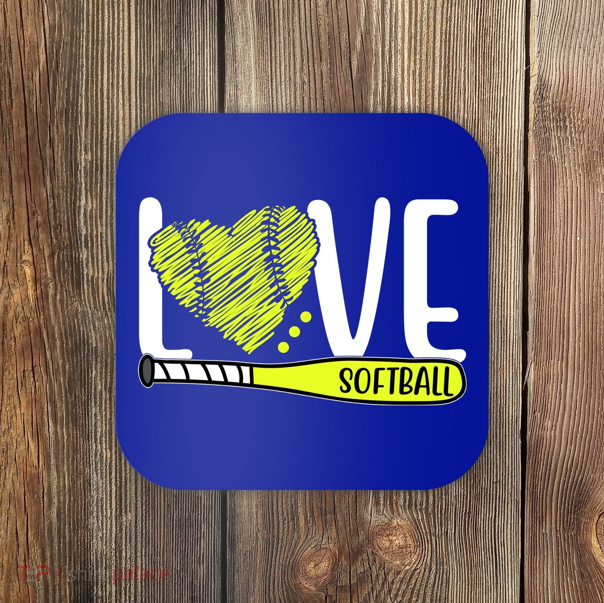 Love Softball Hobby Sport Gift Coaster