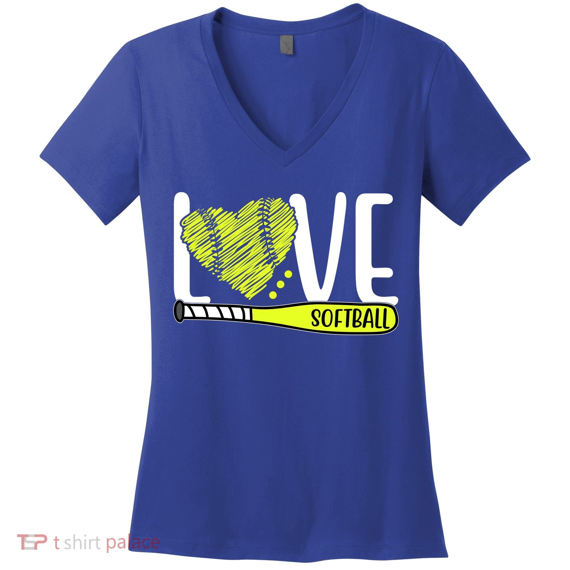Love Softball Hobby Sport Gift Women's V-Neck T-Shirt