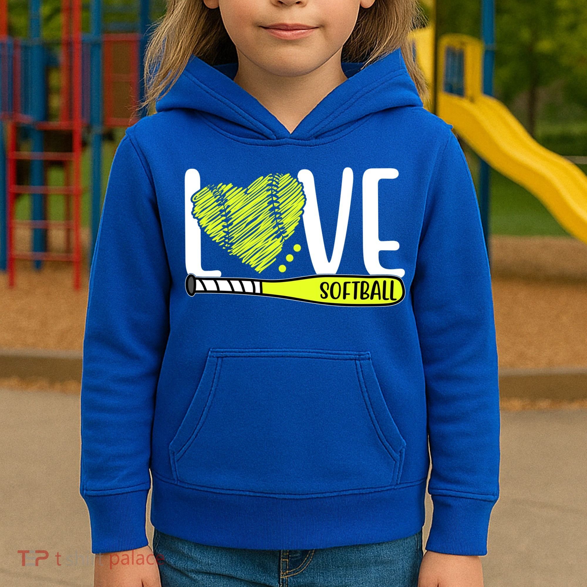 Love Softball Hobby Sport Gift Kids Hoodie