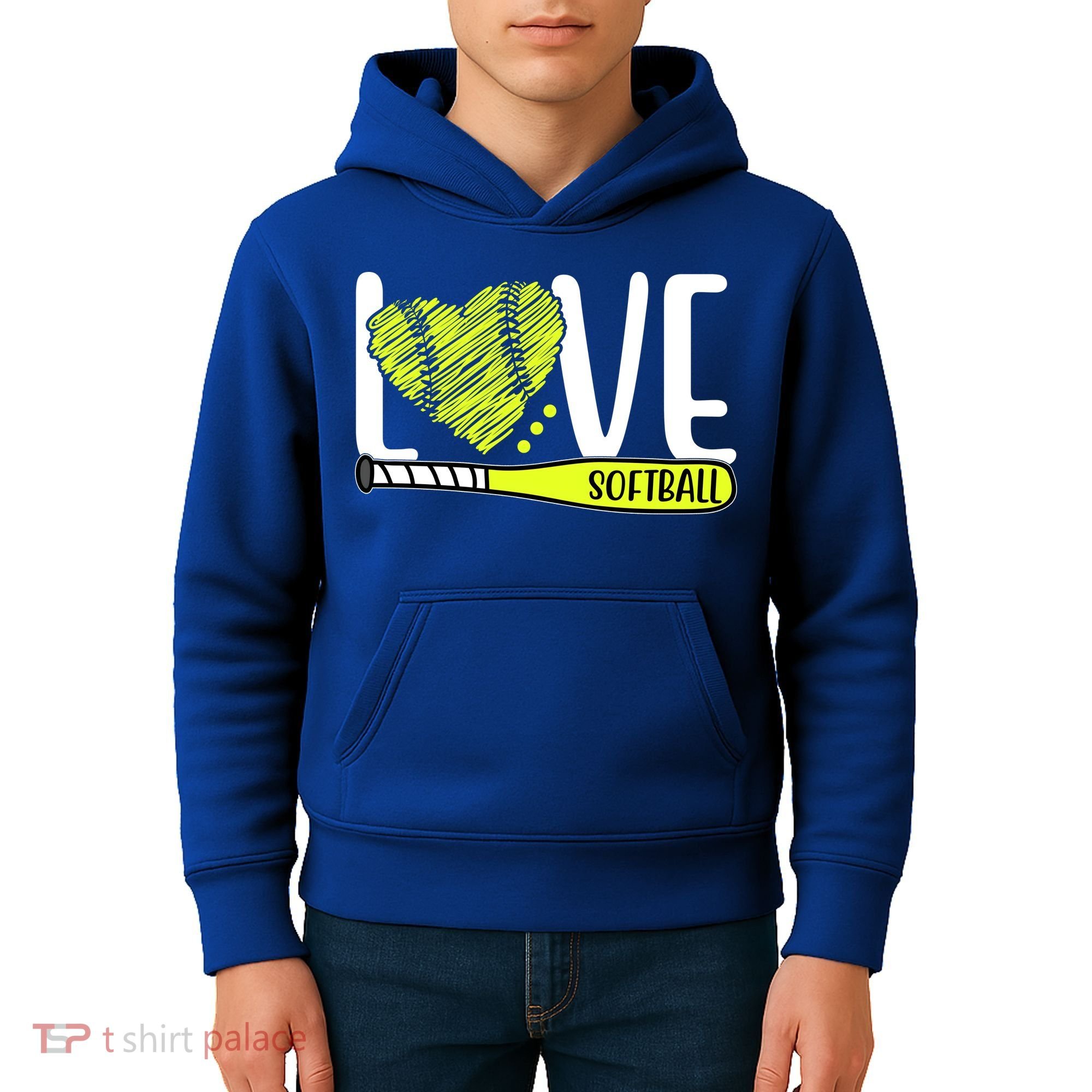 Love Softball Hobby Sport Gift Kids Hoodie