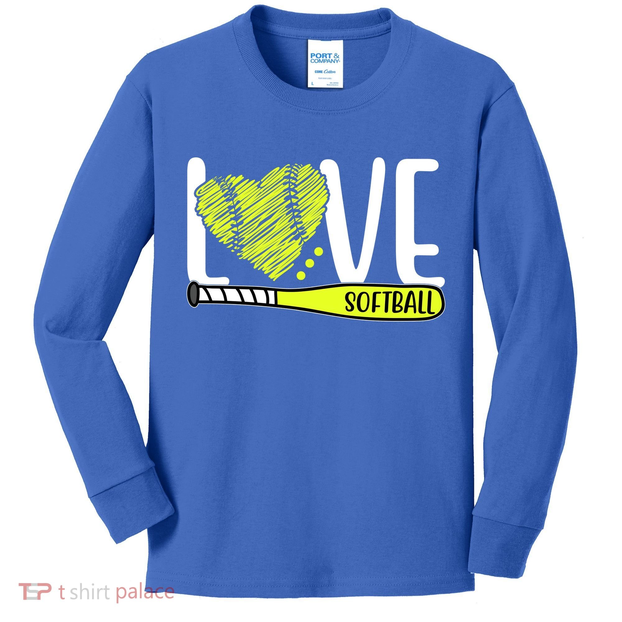 Love Softball Hobby Sport Gift Kids Long Sleeve Shirt