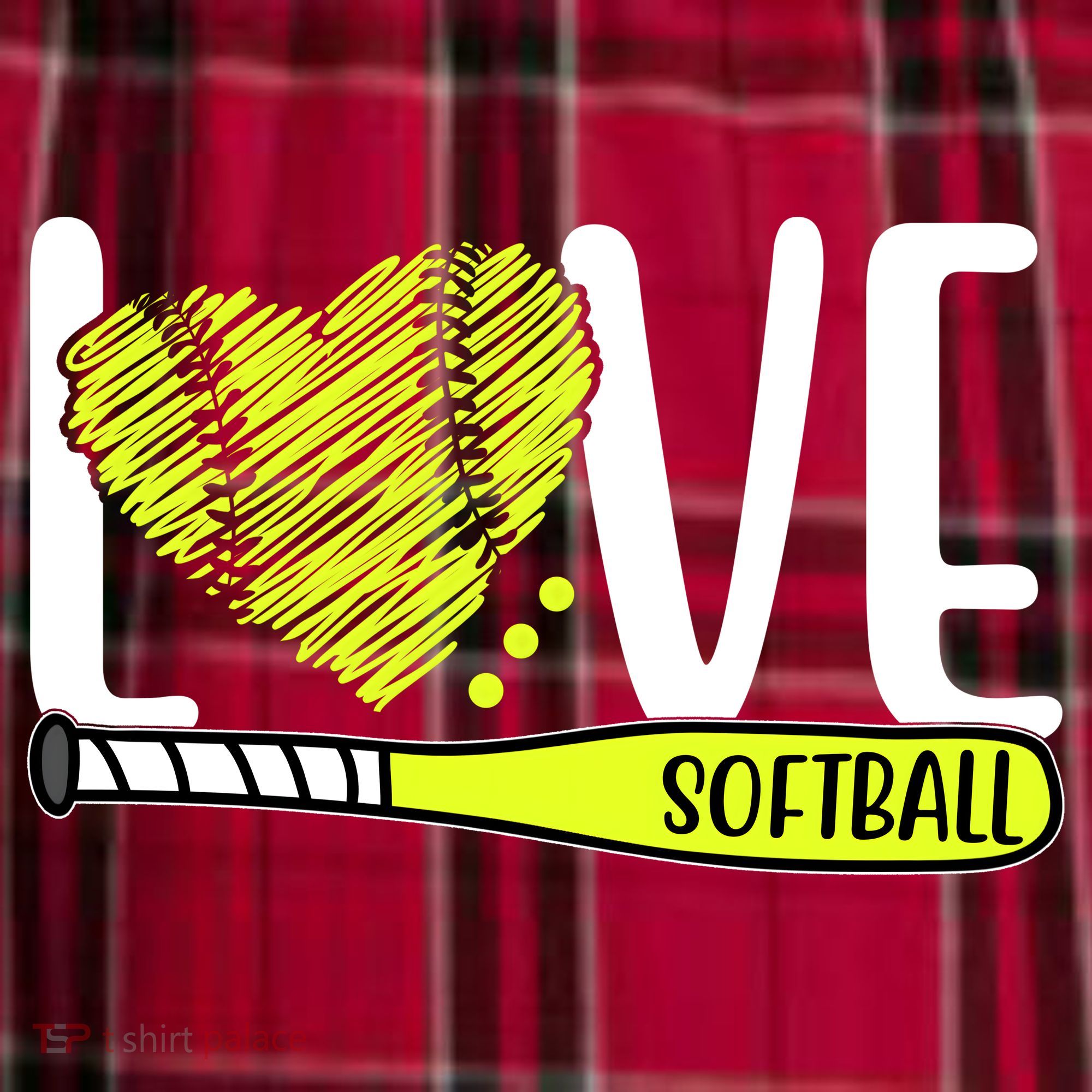 Love Softball Hobby Sport Gift Women's Flannel Plaid Pajama Pants