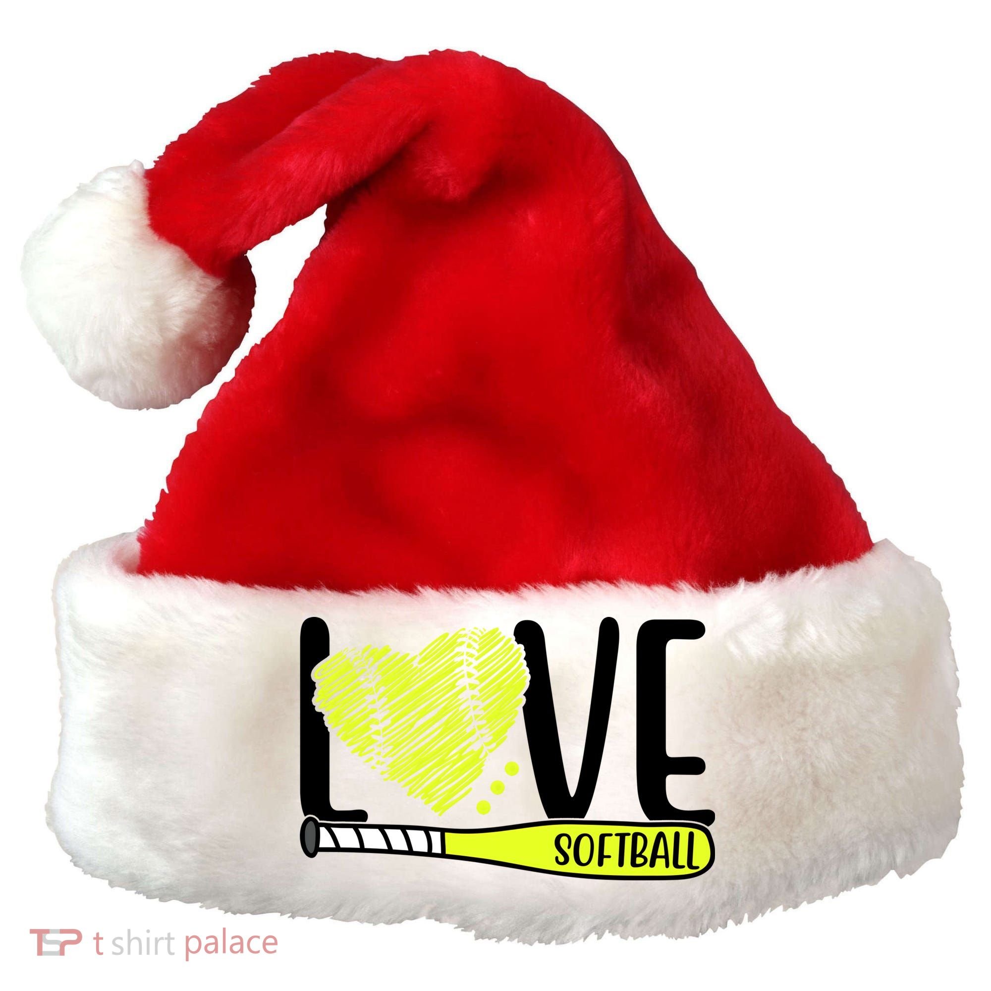 Love Softball Hobby Sport Gift Santa Hat