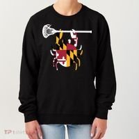 Lacrosse Shirts Helmet Sticks LAX Maryland Flag Gift Women's Sweatshirt thumb 0