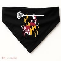 Lacrosse Shirts Helmet Sticks LAX Maryland Flag Gift USA-Made Doggie Bandana thumb 0