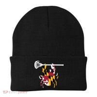 Lacrosse Shirts Helmet Sticks LAX Maryland Flag Gift Beanie thumb 0