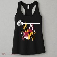 Lacrosse Shirts Helmet Sticks LAX Maryland Flag Gift Women's Tank Top thumb 3