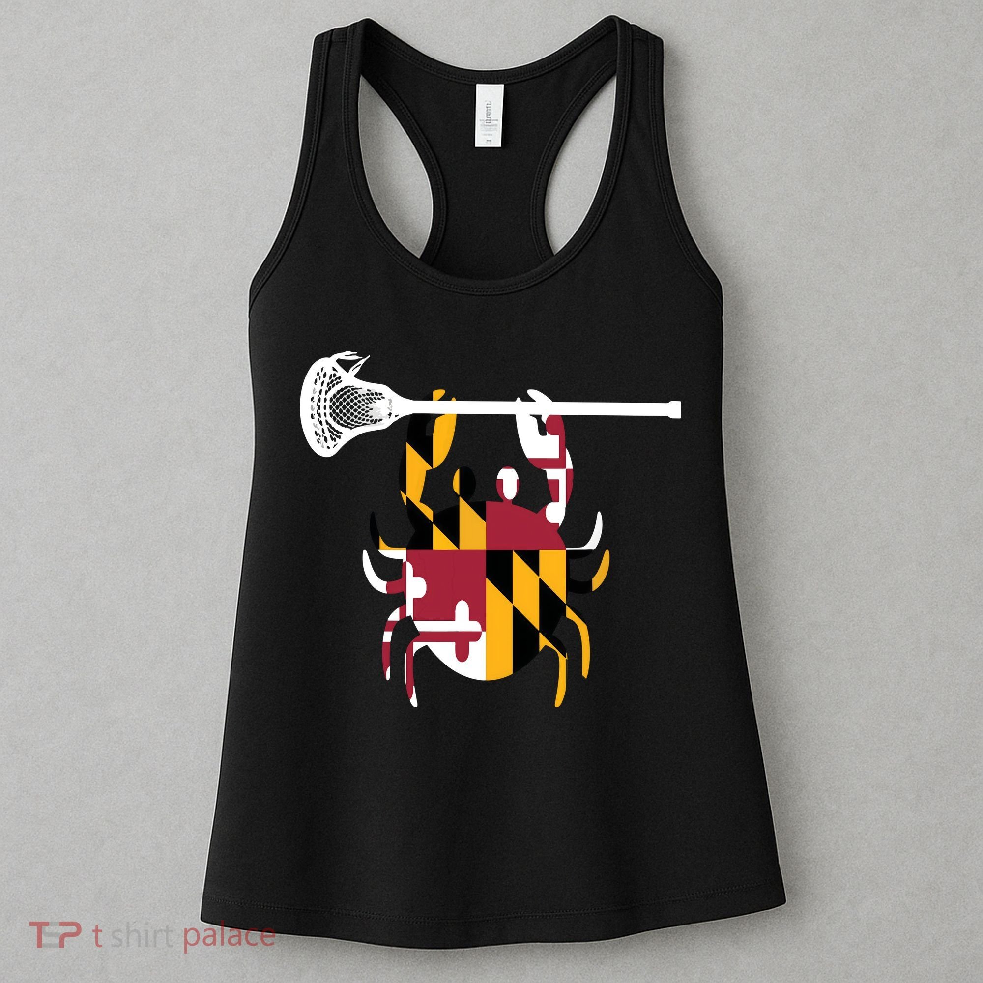 Lacrosse Shirts Helmet Sticks LAX Maryland Flag Gift Women's Tank Top