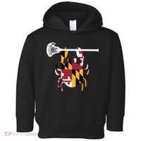 Lacrosse Shirts Helmet Sticks LAX Maryland Flag Gift Toddler Hoodie thumb 0