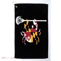 Lacrosse Shirts Helmet Sticks LAX Maryland Flag Gift Golf Towel thumb 0