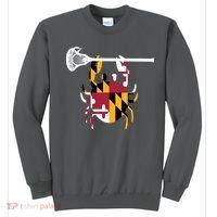 Lacrosse Shirts Helmet Sticks LAX Maryland Flag Gift Sweatshirt thumb 0