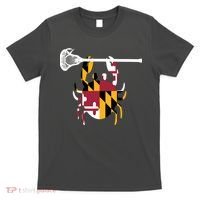 Lacrosse Shirts Helmet Sticks LAX Maryland Flag Gift T-Shirt thumb 0