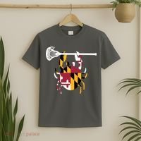 Lacrosse Shirts Helmet Sticks LAX Maryland Flag Gift T-Shirt thumb 2
