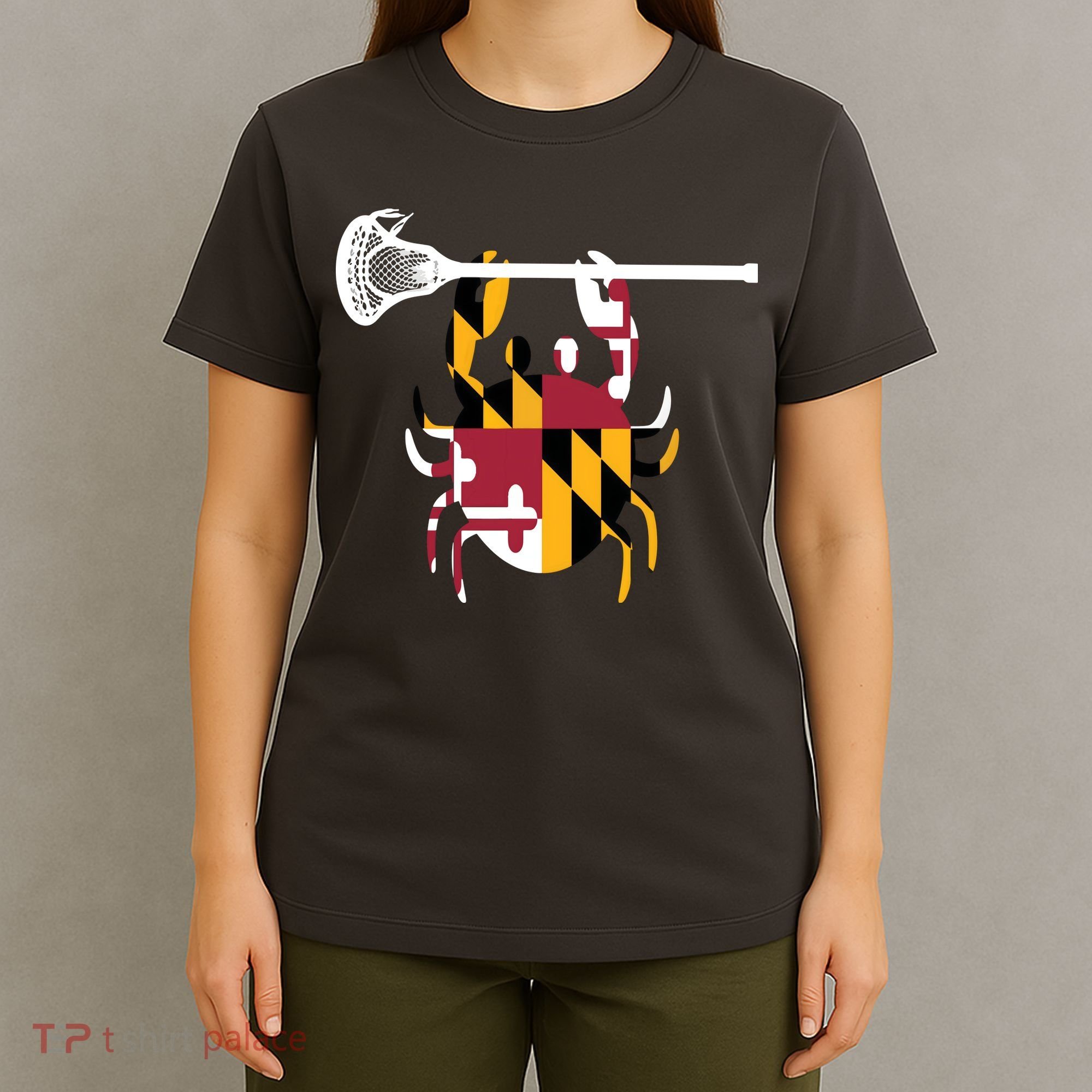 Lacrosse Shirts Helmet Sticks LAX Maryland Flag Gift T-Shirt
