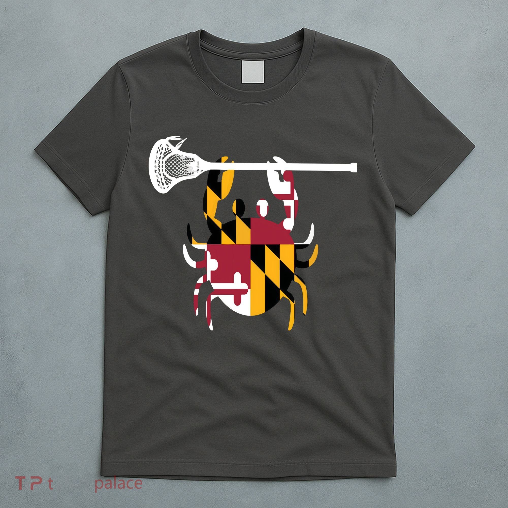 Lacrosse Shirts Helmet Sticks LAX Maryland Flag Gift T-Shirt