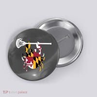 Lacrosse Shirts Helmet Sticks LAX Maryland Flag Gift Button thumb 0