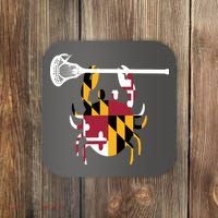 Lacrosse Shirts Helmet Sticks LAX Maryland Flag Gift Coaster thumb 0