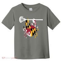 Lacrosse Shirts Helmet Sticks LAX Maryland Flag Gift Toddler T-Shirt thumb 0
