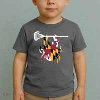 Lacrosse Shirts Helmet Sticks LAX Maryland Flag Gift Toddler T-Shirt thumb 2