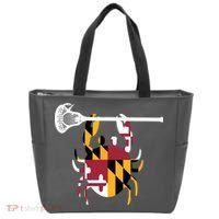 Lacrosse Shirts Helmet Sticks LAX Maryland Flag Gift Tote Bag thumb 0