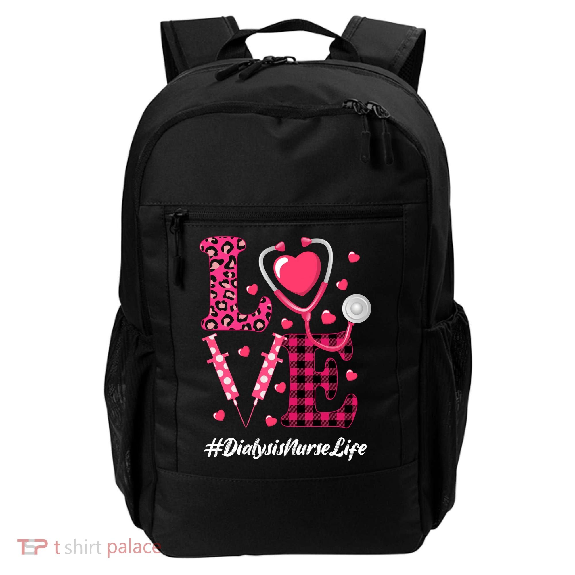 Love Stethoscope Hearts Dialysis Nurse Valentine's Day Gift Backpack