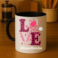 Love Stethoscope Hearts Dialysis Nurse Valentine's Day Gift Coffee Mug thumb 4