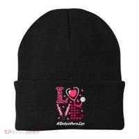 Love Stethoscope Hearts Dialysis Nurse Valentine's Day Gift Beanie thumb 0