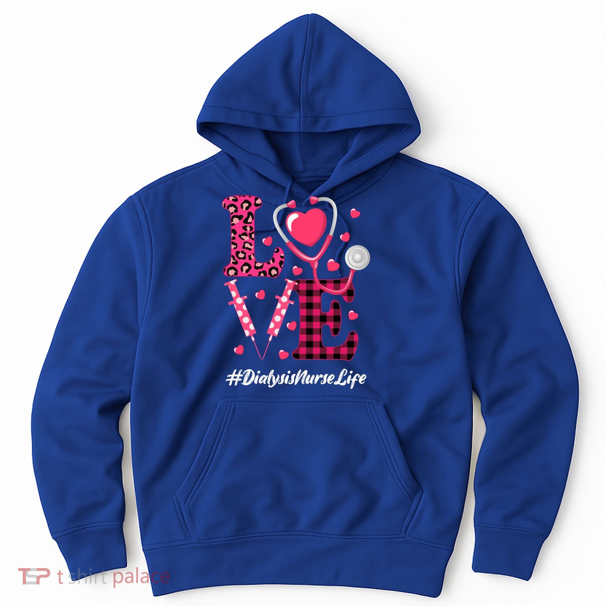 Love Stethoscope Hearts Dialysis Nurse Valentine's Day Gift Hoodie